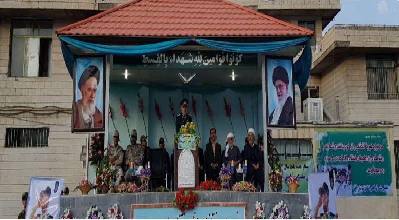 صبحگاه مشترک نیروهای نظامی و انتظامی شهرستان بانه به روایت تصویر