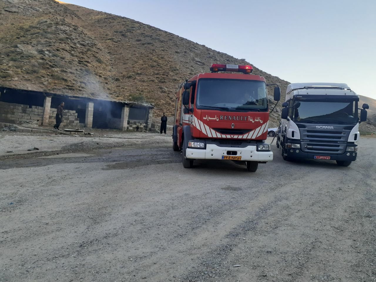 آتش سوزی در یک قهوه خانه بین راهی در گردنه خان بانه مهار شد