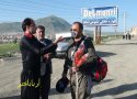 جانباز بانه ای که  پیاده زائر حرم امام(ره) شده بود وارد حرم شد