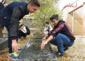 مزار شهدای  بانه توسط دانش آموزان عطر افشانی  شد + عکس