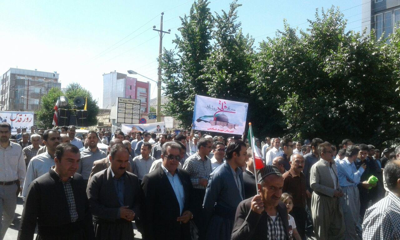 نوای "مرگ بر اسرائیل" در بانه طنین انداز شد
